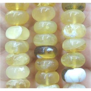 yellow Opal Stone bead, rondelle, approx 6x10mm
