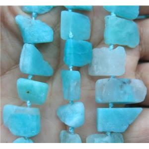 Amazonite chip beads, freeform, blue dye, approx 12-16mm