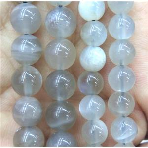 grey Moonstone Beads, round, A grade, approx 6mm dia