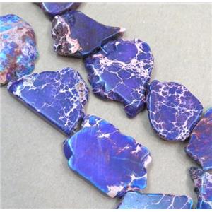 Sea Sediment Jasper beads, slice, freeform, purple, approx 20-40mm
