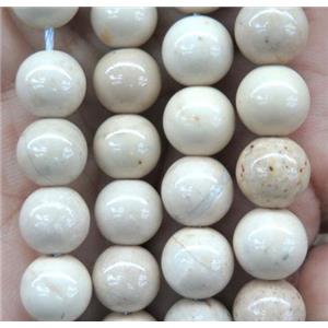 natural white african River Jasper Beads, round, AA-grade, approx 8mm dia