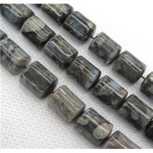 grey opal jasper beads, 3faces tube, approx 10x13mm