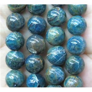 round Apatite bead, blue, approx 4mm dia