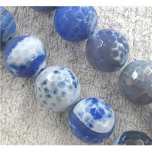 blue fire agate bead, faceted round, 18mm dia, approx 21pcs per st
