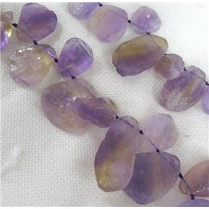 Ametrine chip bead, freeform, purple, approx 10-30mm