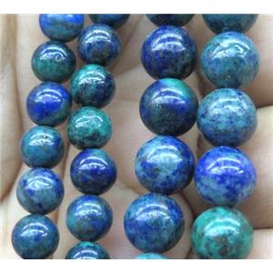 round Azurite beads, color treated, approx 8mm dia