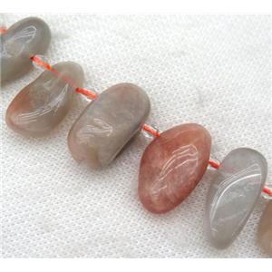 orange moonstone collar bead, freeform, approx 15-20mm