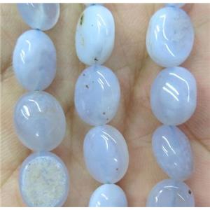 blue lace agate bead, oval, approx 8x10mm