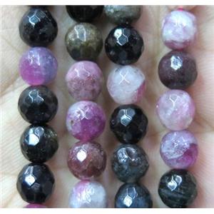 colorful tourmaline beads, faceted round, approx 4mm dia