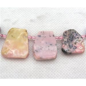 pink opal jasper beads collar, teardrop, top drilled, approx 15-30mm
