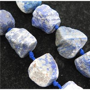 Lapis Lazuli nugget bead, freeform, blue, approx 10-20mm