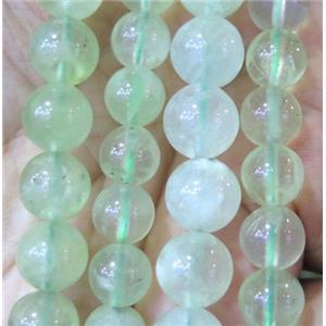 round green prehnite beads, approx 8mm dia