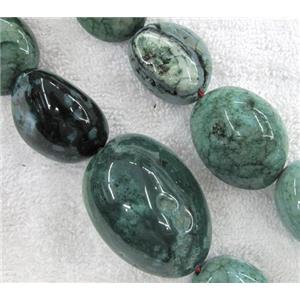 veins agate bead for necklace, freeform, green, approx 15x20-30x40mm