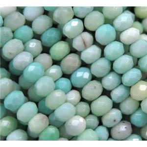 tiny green grass agate beads, faceted rondelle, approx 4mm dia