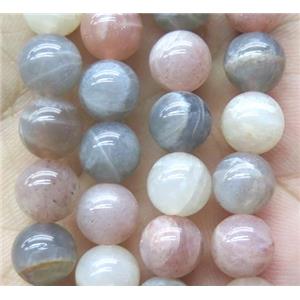 round Moonstone bead, multi-color, A-grade, approx 8mm dia