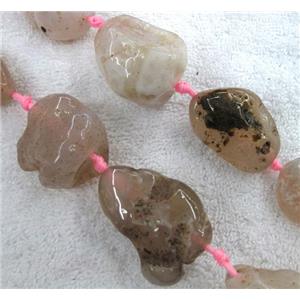 Rock Agate bead for necklace, freeform, lt.pink, approx 15x20-30x40mm
