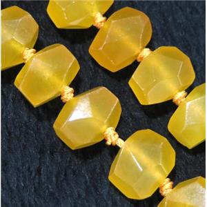 Sinkiang Jade Beads, faceted, nugget, freeform, approx 12-20mm, 28pcs per st