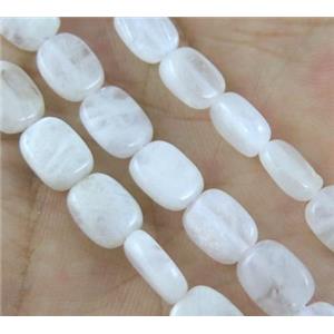 white MoonStone beads, rectangle, approx 6x8mm