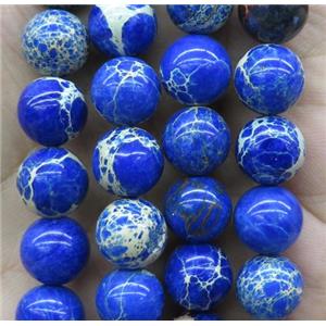 royal-blue Sea Sediment Jasper bead, round, approx 6mm dia