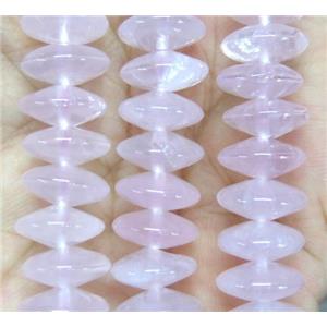 Rose Quartz Beads, pink, rondelle, approx 6x12mm