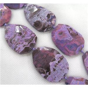 purple Ocean Jasper bead, faceted freeform, approx 25-55mm