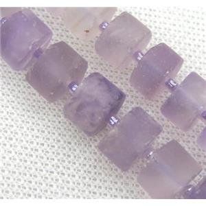 purple Chalcedony heishi beads, matte, approx 8-10mm