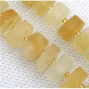 matte Citrine heishi beads, yellow, approx 11-13mm