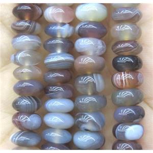 grey Botswana Agate beads, rondelle, approx 5x8mm