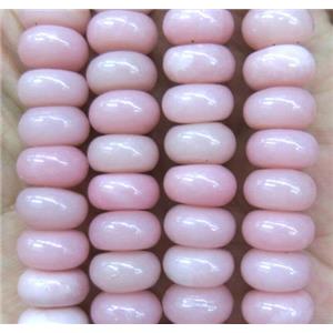 pink Opal Jasper rondelle beads, approx 6x10mm
