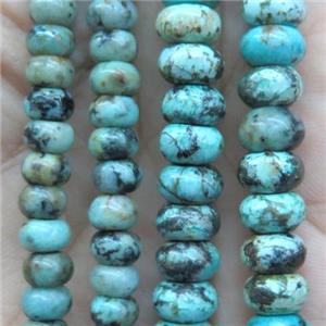 Africa turquois beads, green, rondelle, approx 2x4mm