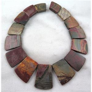 red Picasso Creek Jasper collar necklace, graduated, freeform, approx 20-40mm