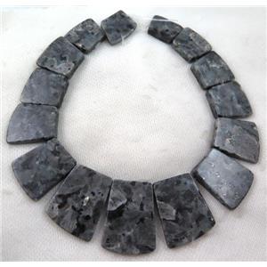 black Labradorite necklace, freeform, approx 20-40mm