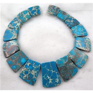 Sea Sediment Jasper necklace, freeform, blue, approx 20-40mm