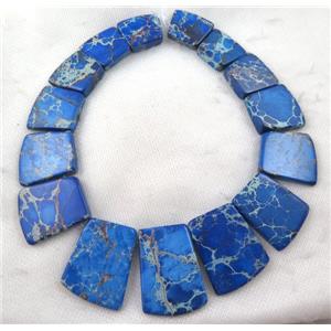 Sea Sediment Jasper necklace, freeform, royal blue, approx 20-40mm