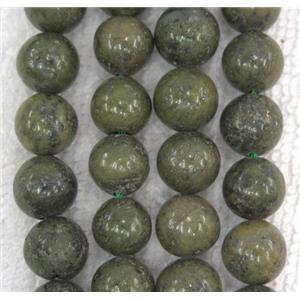 round green Epidote beads, approx 8mm dia