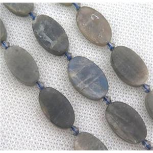 Labradorite oval beads, matte, approx 8-16mm