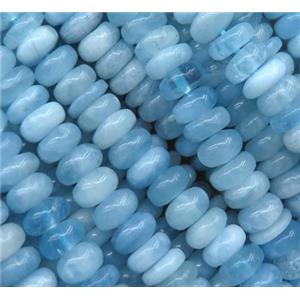 Aquamarine rondelle beads, blue, approx 7.5mm dia