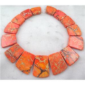 orange Sea Sediment Jasper bead for necklace, freeform, approx 20-40mm