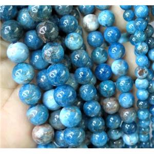 round Apatite Beads, blue, approx 10mm dia