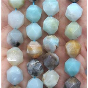 faceted round Amazonite ball beads, starcut, approx 8mm dia