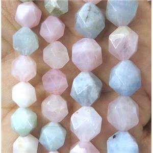 Morganite ball beads, faceted round, pink, approx 12mm dia
