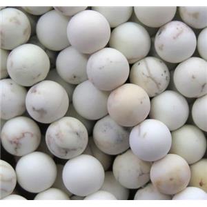 round matte white Mongolia Turquoise beads, approx 4mm dia