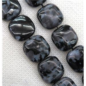 natural black Feldspar jasper beads, square, approx 15x15mm
