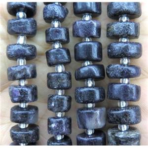 black Charoite beads, heishi, approx 9-12mm