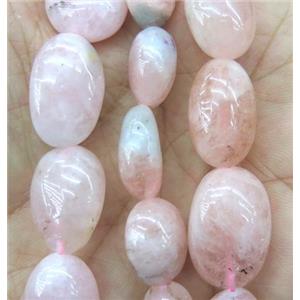 pink Morganite beads, freeform, approx 8-14mm