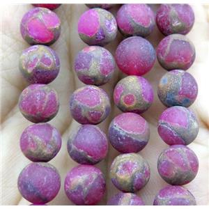 agate beads within goldsand, matter round, red, approx 8mm dia