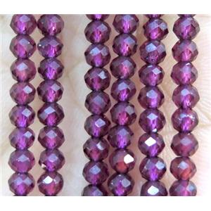 natural garnet beads, faceted round, dark red, approx 3.5mm dia