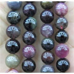 round rainbow tourmaline beads, approx 8mm dia