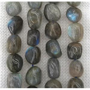 Labradorite beads, freeform, approx 8-12mm