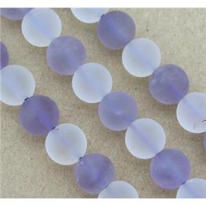 Clear Quartz and Amethyst beads, round, matte, approx 6mm dia